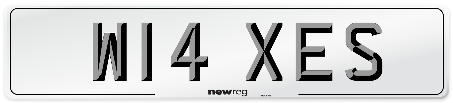 W14 XES Number Plate from New Reg